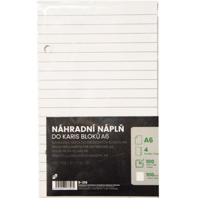 KARTON P+P Náhradní náplň do KARIS A6 90x148mm, 100 listů 5-315 – Zboží Dáma