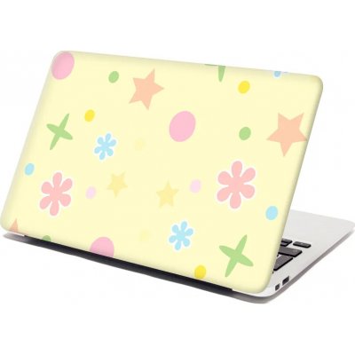 Sablio Samolepka na notebook Květiny na žluté - 38x26 cm – Zboží Živě