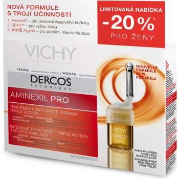 Vichy Dercos kúra proti vypadávání vlasů s patentovaným Aminexilem pro ženy 12 x 6 ml ampulí