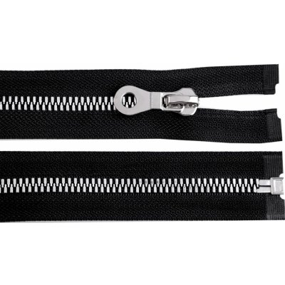 Kostěný zip, imitace kovu No 8 délka 90 cm bundový, malé, černá – Zboží Mobilmania