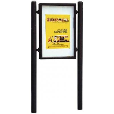 PROCITY Jednostranná vitrína Carrefour 1255x900 mm, včetně sloupků, černá | Zboží Auto