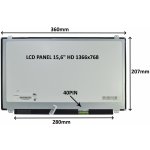SIL LCD PANEL 15,6" HD 1366x768 40PIN MATNÝ / ÚCHYTY NAHOŘE A DOLE 77044552 – Sleviste.cz