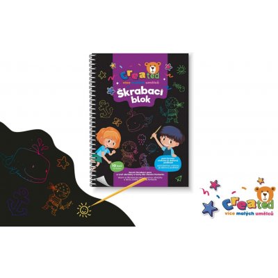 Škrabací Vyškrabovací notes barevný CREATED 10 listů 14x20cm v sáčku – Zboží Dáma