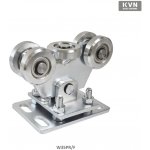 Vozík pro C-profil 70x70x4mm výškově nastavitelný s regulací sklonu, 5x ocelové kolečko s ložiskem 6204ZZ, galvanické zinkování – Sleviste.cz