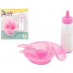 Teddies Sada pro panenky plast lahvička miska s příborem na kartě 19x22x4cm – Sleviste.cz