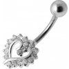 Piercing Šperky4U stříbrný piercing do pupíku srdíčko BP01026-C