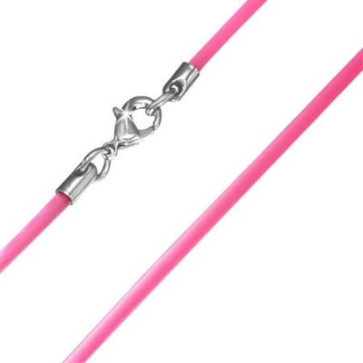 Šperky eshop Hladká gumová šňůrka na krk v růžovém provedení AA41.23 – Zboží Mobilmania