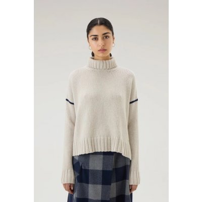 Woolrich ROLÁK WOOL CABLE' TURTLENECK bílá