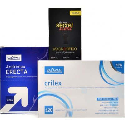 Valavani Andrimax ERECTA 5x25ml + Crilex 120 + secret scent pro muže – Zboží Mobilmania