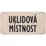 Popis místnosti - cedulka na dveře - Uklidová místnost, dřevěná tabulka, 160 x 80 mm – Zbozi.Blesk.cz