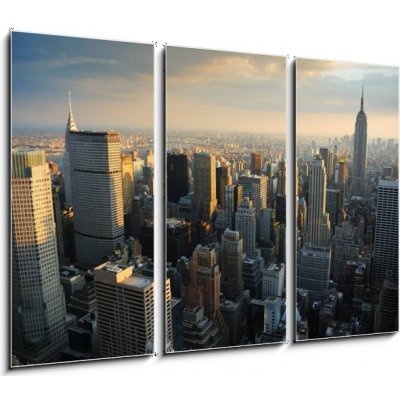 Obraz 3D třídílný - 105 x 70 cm - NEW YORK CITY SKYLINE new york město new york manhattan