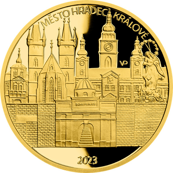 ČNB Zlatá mince 5000 Kč Město Hradec Králové 2023 Proof 1/2 oz