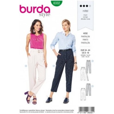 Střih Burda číslo 6332 Elegantní dámské kalhoty