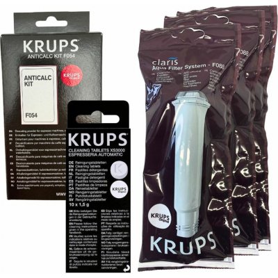 Krups F08801 Aqua Claris 3 ks + F0540010 odvápňovač + XS300010 čisticí tablety – Zboží Dáma