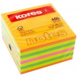 Kores Neonové bločky CUBO Summer 450 lístků 75x75mm, mix barev (žlutá, oranžová, růžová, zelená) (48465) – Sleviste.cz
