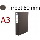 Hit Office pořadač pákový A3 na výšku, 80 mm tmavě šedý