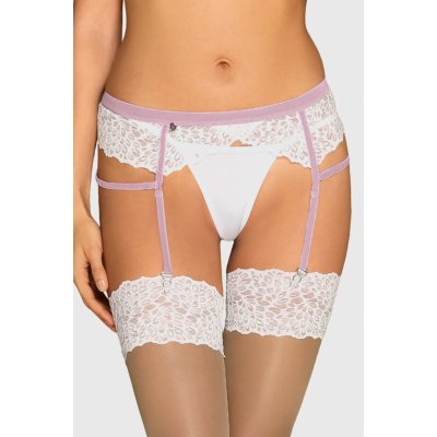 Obsessive Smyslný podvazkový pás Lilyanne garter belt Bílá – Zboží Mobilmania