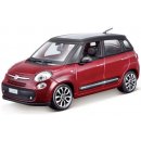 Bburago Kovový model auta Fiat 500L vínová metalíza 1:24