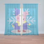 Sablio Záclony Prasátko Pepina Vločka: 2ks 150x250cm – Hledejceny.cz