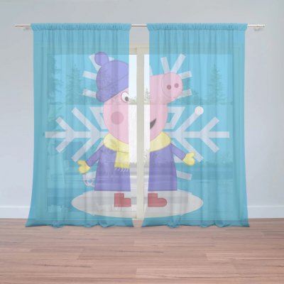 Sablio Záclony Prasátko Pepina Vločka: 2ks 150x250cm – Hledejceny.cz
