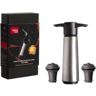 Vacu Vin Pumpička na víno + 2 vaku špunty, nerez, gift box - VacuVin – Hledejceny.cz