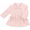 Kojenecký kabátek, bunda a vesta Baby Nellys dětský flaušový kabátek s mašličkami pudrově růžový