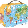 Puzzle Janod Mapa světa v kufříku 300 dílků