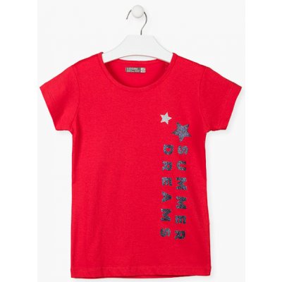 Losan dívčí červené tričko krátký rukáv s nápisem červená