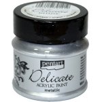 Pentart Akrylová barva delikátní metalická 50 ml STŘÍBRNÁ – Zboží Dáma