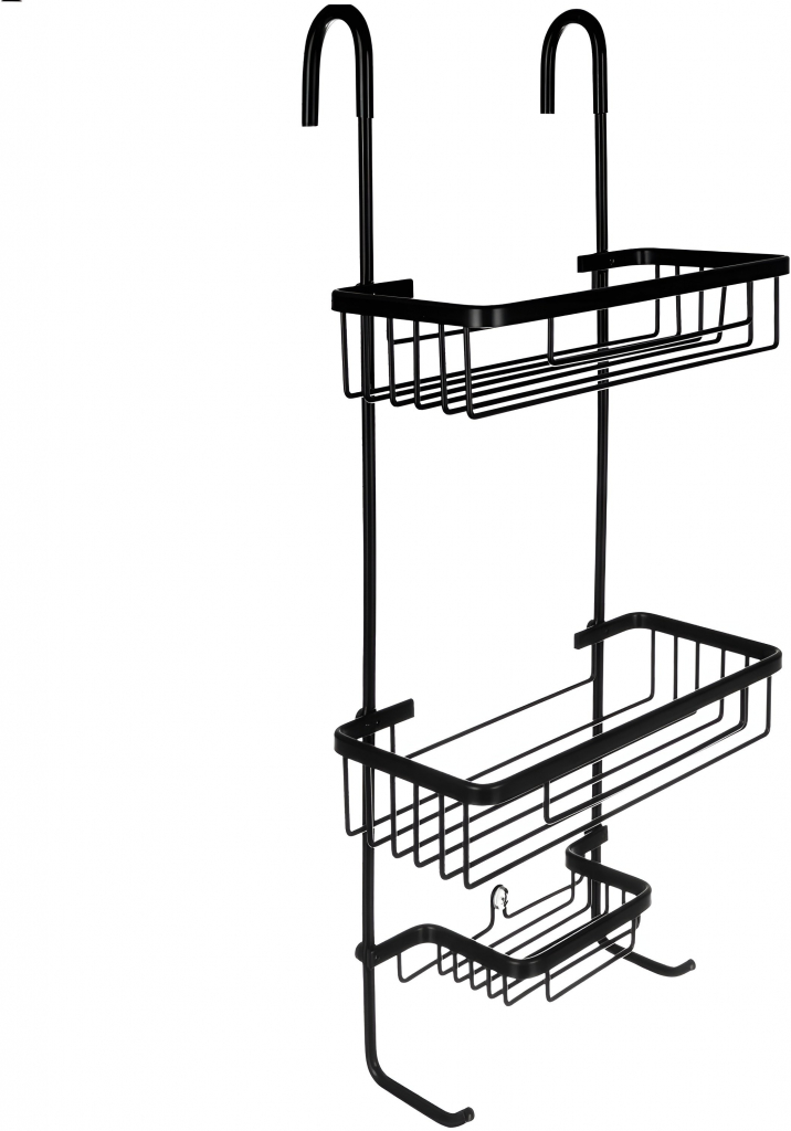 Malatec 16723 Závěsná polička do sprchy černá