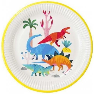 Wrimes Cosmetics Ltd. Dino party color Talíře Dinosauři barevné 23 cm