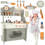 KIK KX4626 Dřevěná kuchyňská linka MDF pro děti s velkou troubou – Zboží Dáma