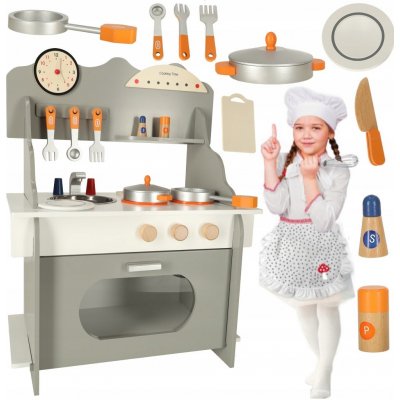 KIK KX4626 Dřevěná kuchyňská linka MDF pro děti s velkou troubou – Zboží Dáma