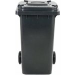 Meva popelnice s víkem, plastová, černá, 120 l MT0004-3 – Zboží Mobilmania