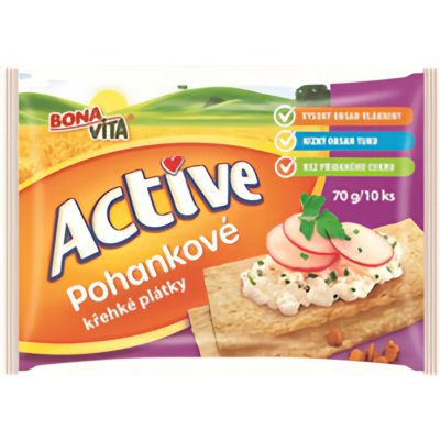 Bonavita Active Křehké plátky pohankové 70 g – Zbozi.Blesk.cz