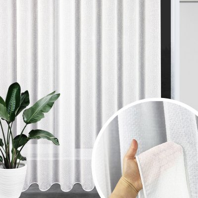 Voálová záclona strukturovaná přírodní bílá s olůvkem metraž Ervi N 4234 – Hledejceny.cz