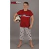 Dětské pyžamo a košilka Vienetta Secret chlapecké pyžamo Fotbal Tříčtvrteční Červená