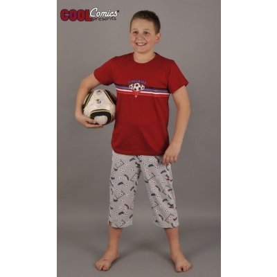 Vienetta Secret chlapecké pyžamo Fotbal Tříčtvrteční Červená