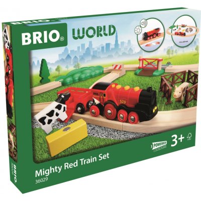 BRIO Herní sety 36029 Vlaková sada s mohutnou červenou akční lokomotivou – Hledejceny.cz