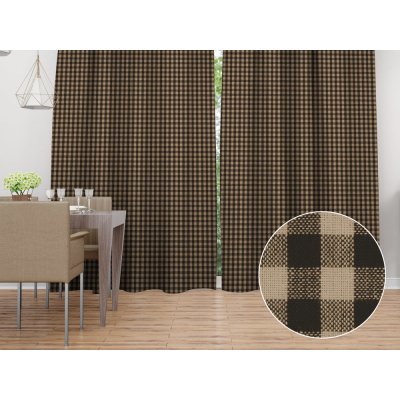 Biante Bavlněný závěs Olivia OL-019 Hnědo-béžová kostka malá 140x150 cm – Hledejceny.cz