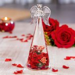 Gilde Skleněný Anděl - červené růže, 14 cm – Zboží Mobilmania