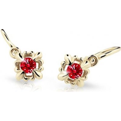 Cutie Jewellery zlaté dětské náušnice na brizuru C2212 Ruby Dark c2212-10-40-x-1 – Zboží Mobilmania