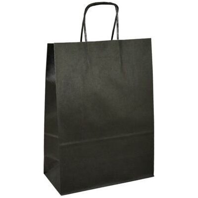 Papírová taška s krouceným uchem černá 320x120x410 mm – Zboží Mobilmania