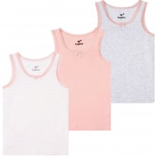 Lupilu dívčí košilka s BIO bavlnou, 3 kusy růžová/šedá/bílá