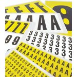 Samolepicí písmena – znak A-Z, žlutý podklad, 6 znaků na kartě – Hledejceny.cz