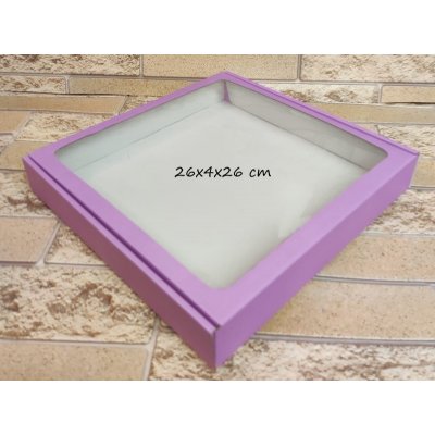 Dárková krabička s průhledným okénkem 26x26x4 cm – Zboží Mobilmania