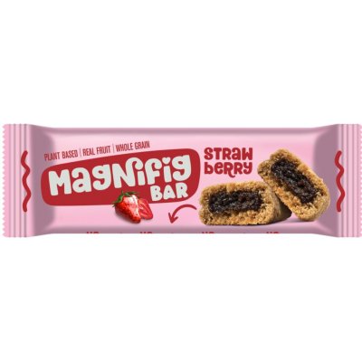 Venus Magnifig Bar Strawberry tyčinka s fíkovou pastou s jahodovou příchutí 50 g – Zboží Dáma