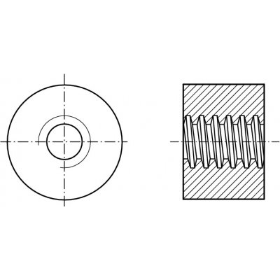 PROFISTYL Trapézová matice válcová, vysoká 1,5d Varianta: Trapézová matice válcová TR12x3xD30xL30 – Sleviste.cz