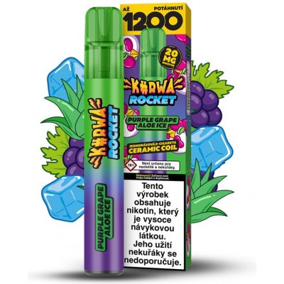 Kurwa Rocket Purple Grape Aloe Ice 20 mg 1 200 potahů – Zboží Mobilmania