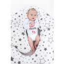 NEW BABY kojící polštář ve tvaru C hvězdy šedé